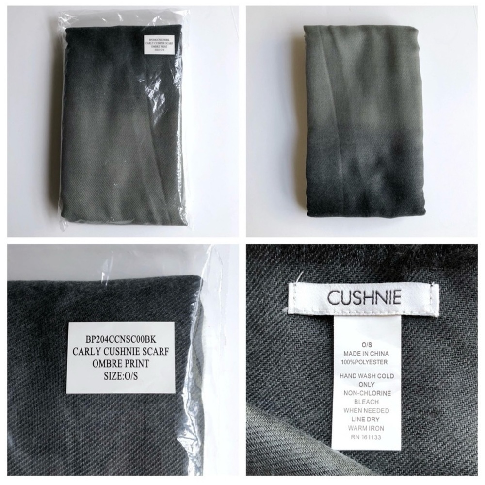 CUSHNIE | Scarf Carly Gray Horizon Ombre Luxurious Oversized Cozy Blanket